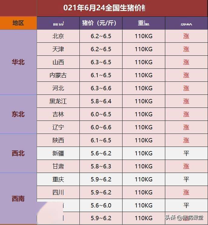 全国猪肉价格行情分析——今日猪价行情表解读